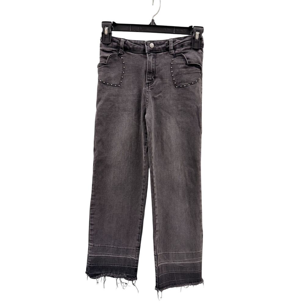 Mayoral Girls Black Wash Heart Pocket Straight Jeans Adjustable Size 9